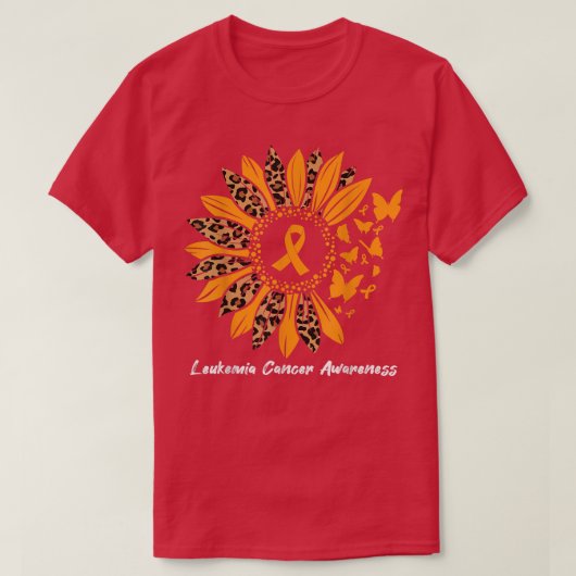 T-shirt Leukemia Cancer Awareness Sunflower Butterfly Fait (Design devant)