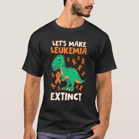 T-shirt Leukemia Dinosaur Orange Ribbon Hematologist Repti (Devant)
