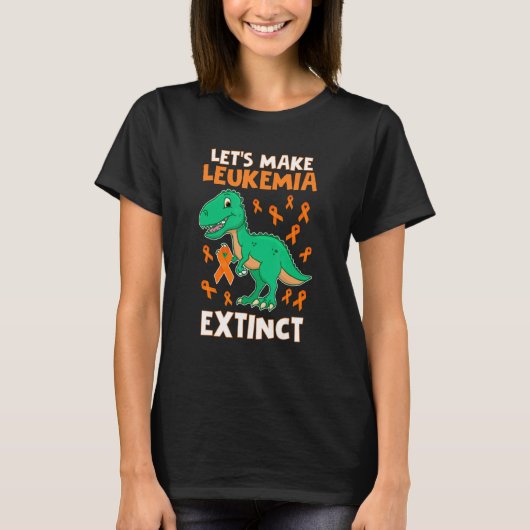 T-shirt Leukemia Dinosaur Orange Ribbon Hematologist Repti (Devant)