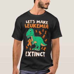 T-shirt Leukemia Dinosaur Orange Ribbon Hématologue Repti