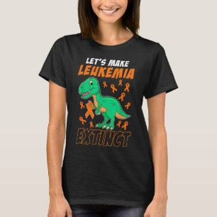 T-shirt Leukemia Dinosaur Orange Ribbon Hématologue Repti