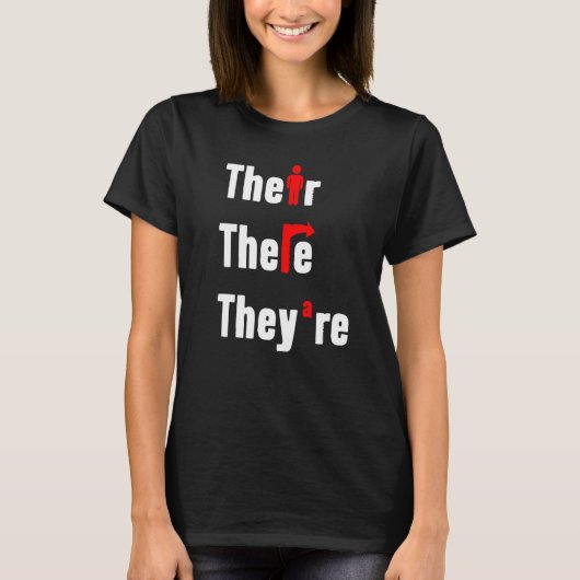 T-shirt Leur Là Ils sont professeur d'anglais Explication (Devant)