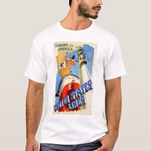 T-shirt L'Europe aux lignes des Etats-Unis de ~ de