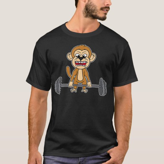 T-shirt Levage de poids de singe (Devant)