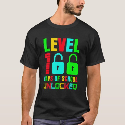 T-shirt Level 100 Day Of School Unlocked Gaming Gamer Cute (Devant)