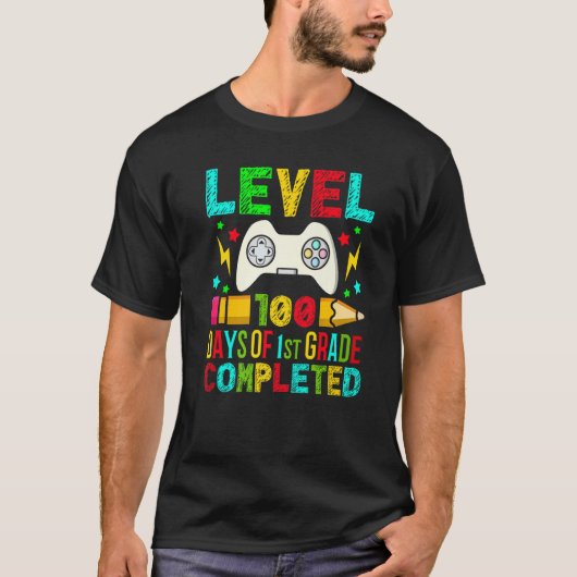 T-shirt Level 100 Days Of 1st Grade Completed Primary Scho (Devant)