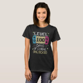 T-shirt Level 100 Days Of School Unlocked Gamer Video Game (Devant entier)