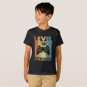 T-shirt Level 10 Unlocked Funny Video Gamer 10th Birthday  (Devant entier)