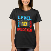 T-shirt Level 10 Unlocked Gamer 10th Birthday Gift Video G (Devant)