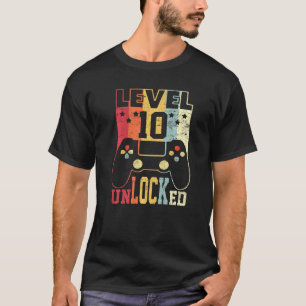 T-shirt Level 10 Unlocked   Video Gamer 10th Birthday
