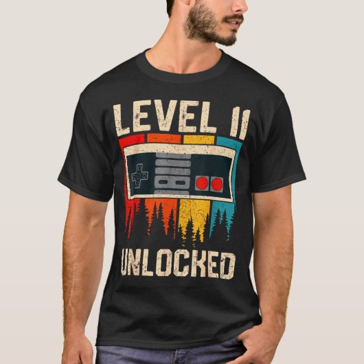 T-shirt Level 11 Unlocked Video Game Controller Birthday M (Devant)