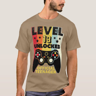 T-shirt Level 13 Unlocked 13th Video Birthday Gift (44)