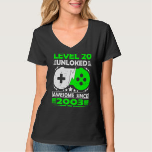 T-shirt Level 20 Awesome Since 2003 20th Birthday
