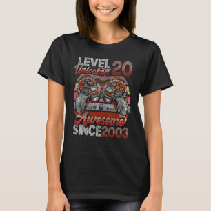T-shirt Level 20 Awesome Since 2003 20th Birthday