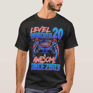 T-shirt Level 20 Awesome Since 2003 20th Birthday