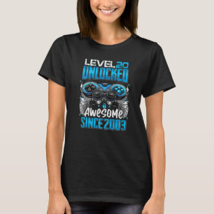 T-shirt Level 20 Awesome Since 2003 20th Birthday