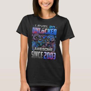 T-shirt Level 20 Awesome Since 2003 20th Birthday