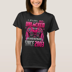 T-shirt Level 20 Awesome Since 2003 20th Birthday
