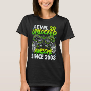 T-shirt Level 20 Awesome Since 2003 20th Birthday