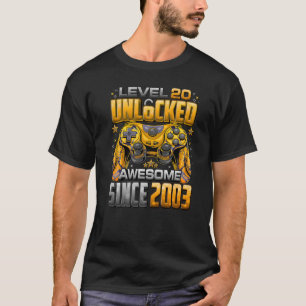 T-shirt Level 20 Awesome Since 2003 20th Birthday