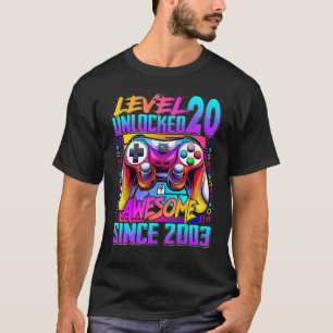 T-shirt Level 20 Awesome Since 2003 20th Birthday