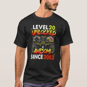 T-shirt Level 20 Awesome Since 2003 20th Birthday