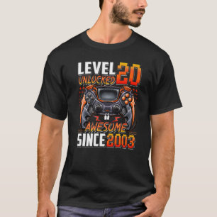 T-shirt Level 20 Awesome Since 2003 20th Birthday