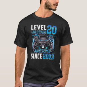 T-shirt Level 20 Awesome Since 2003 20th Birthday
