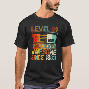 T-shirt Level 29 Unlocked Awesome Since 1993 29Th Birthday