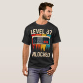 T-shirt Level 37 Unlocked Video Game Controller Birthday M (Devant entier)