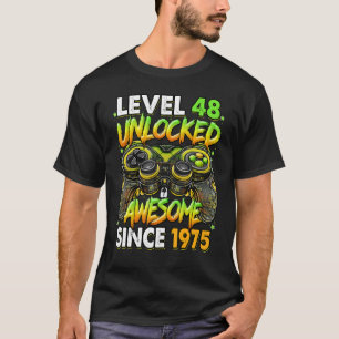 T-shirt Level 48 Unlocked Awesome Since 1975 48th Birthday