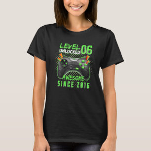 T-shirt Level 6 Awesome 2016 Video Game 6th Birth