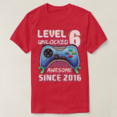 T-shirt Level 6 Awesome 2016 Video Game 6th Birth (Design devant)