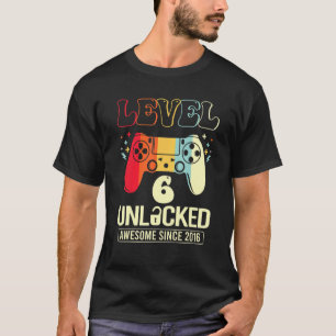 T-shirt Level 6 Awesome 2016 Video Game 6th Birth