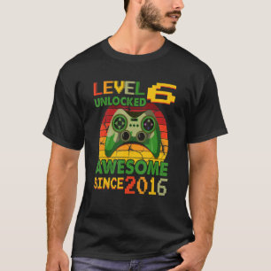 T-shirt Level 6 Awesome 2016 Video Game 6th Birth
