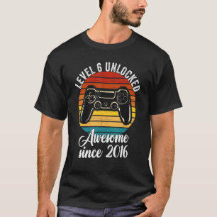 T-shirt Level 6 Awesome 2016 Video Game 6th Birth