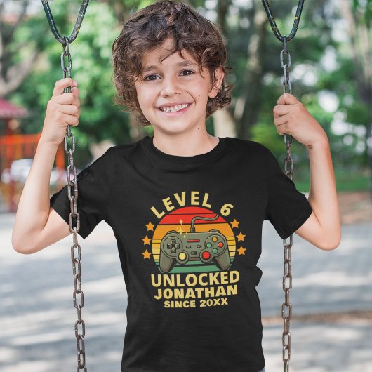 T-shirt Level 6 Unlocked Gamer Boy Birthday 6