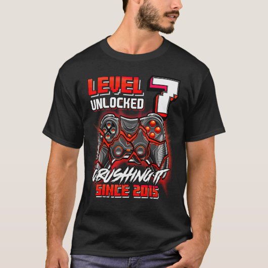 T-shirt Level 7 Crushing It 2015 Video Game 7th B (Devant)