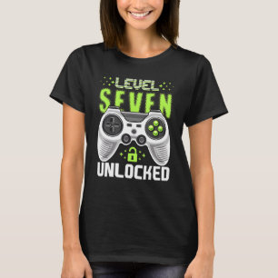 T-shirt Level 7 Video Game 7th Birthday Gamer Bo