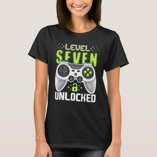 T-shirt Level 7 Video Game 7th Birthday Gamer Bo (Devant)