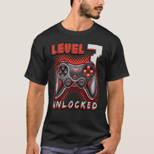 T-shirt Level 7 Video Game 7th Birthday Gamer Bo