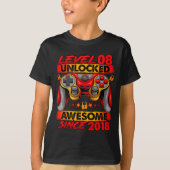 T-shirt Level 8 Unlocked 8 Year Old Boys 8th Birthday Boy (Devant)