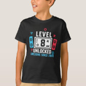 T-shirt LEVEL 8 UNLOCKED Gamer Birthday – Custom Year (Devant)