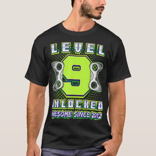 T-shirt Level 9 Awesome 2012 Video Game 9th Birth (Devant)