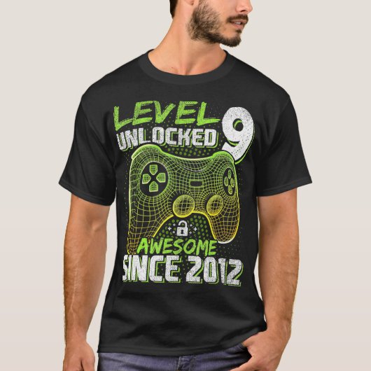 T-shirt Level 9 Awesome 2012 Video Game 9th Birth (Devant)