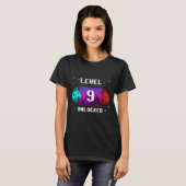 T-shirt Level 9 Unlocked Video Gamer Funny 9th Birthday Bo (Devant entier)