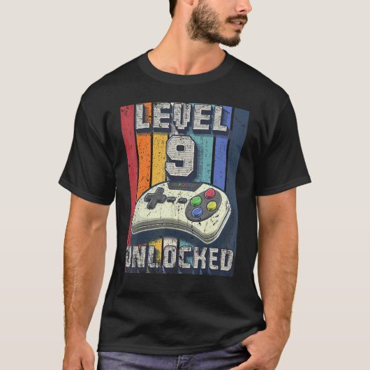 T-shirt Level 9 Video Game 9th Birthday Gamer Boy (Devant)