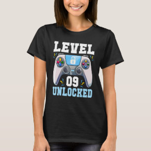 T-shirt Level 9 Video Game 9th Birthday Gamer Boy