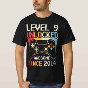 T-shirt Level 9 Video Game 9th Birthday Gamer Boy