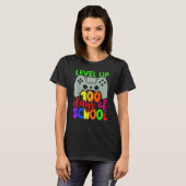 T-shirt Level Up 100 Days Of School Gamer Game Happy 100th (Devant entier)